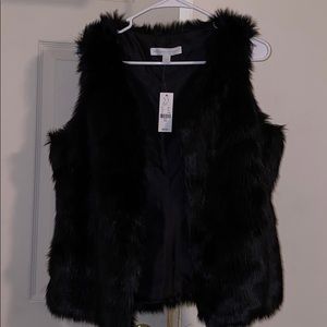 New York & Company faux fur black vest